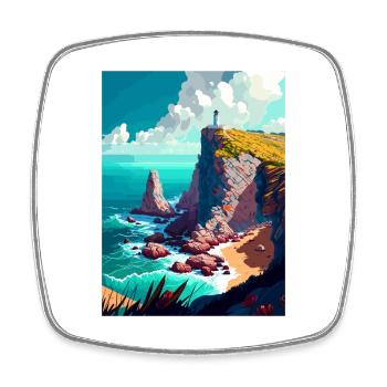 Cabo Da Roca Portugal Affiche de voyage Vintage WPA - Magnet carré - blanc - Devant