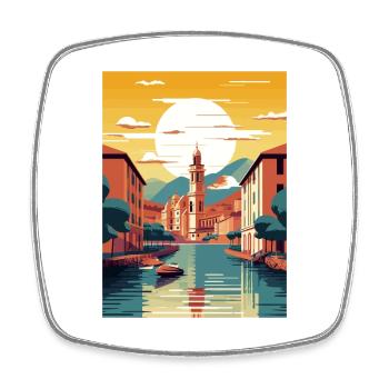 San Sebastian Spain Vintage Travel Poster Souvenir - Square fridge magnet - white - Front