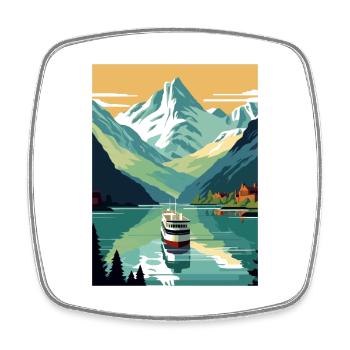 Die Fjorde Norwegen Norwegische Berge Skandinavisch - Viereckiger Kühlschrankmagnet - Weiß - Vorne