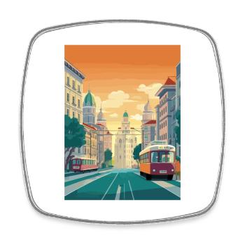 Vienne Autriche Vintage voyage affiche WPA Souvenir - Magnet carré - blanc - Devant