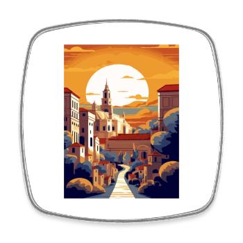Toledo Spanien Vintage Reiseposter WPA Souvenir - Viereckiger Kühlschrankmagnet - Weiß - Vorne