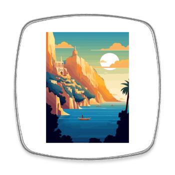 Capri Italien Dekoration Vintage Reiseposter WPA - Viereckiger Kühlschrankmagnet - Weiß - Vorne