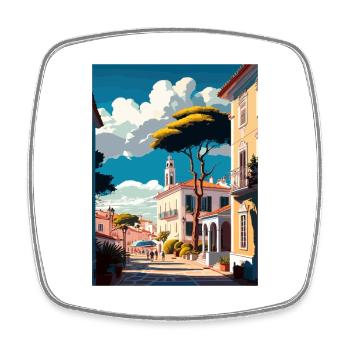Tomar Portugal Vintage voyage affiche WPA Souvenir - Magnet carré - blanc - Devant