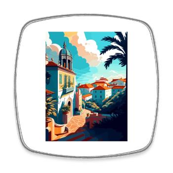 Sintra Portugal Vintage voyage affiche WPA Souvenir - Magnet carré - blanc - Devant