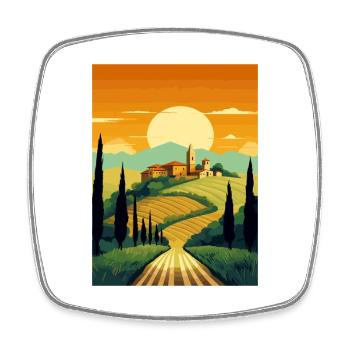 Tuscany Italy Decoration Vintage Travel Poster WPA - Square fridge magnet - white - Front