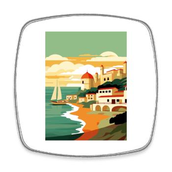Costa De La Luz Espagne Vintage Voyage Poster WPA - Magnet carré - blanc - Devant