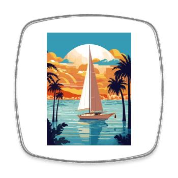 Palma De Mallorca Spanien Vintage Reiseposter WPA - Viereckiger Kühlschrankmagnet - Weiß - Vorne