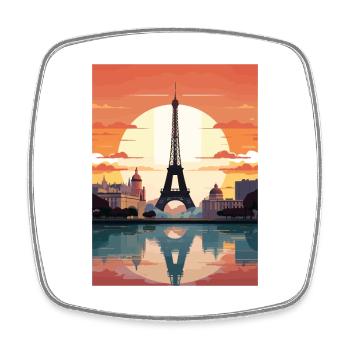 Paris Frankreich Vintage Reiseposter WPA Souvenir - Viereckiger Kühlschrankmagnet - Weiß - Vorne