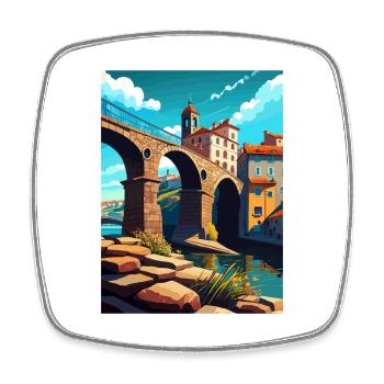 Barcelos Portugal Vintage Voyage Poster Souvenir - Magnet carré - blanc - Devant