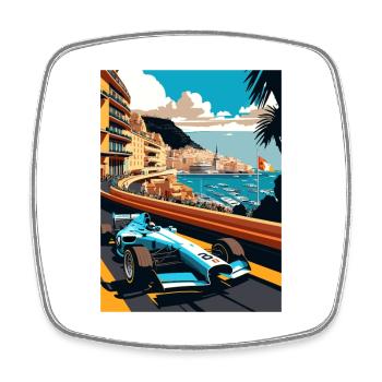 Monaco Vintage Travel Poster WPA Souvenir - Square fridge magnet - white - Front