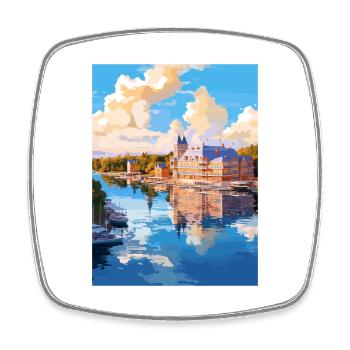 Naantali Finlande Vintage voyage affiche Souvenir - Magnet carré - blanc - Devant
