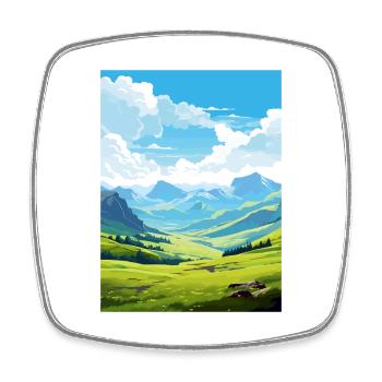 Pyrenäen Nationalpark Frankreich Reiseplakat - Viereckiger Kühlschrankmagnet - Weiß - Vorne