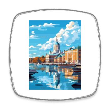 Helsinki Finlande Vintage voyage affiche Souvenir - Magnet carré - blanc - Devant