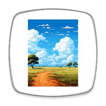Cabaneros National Park Spain Travel Poster - Square fridge magnet - white - Front