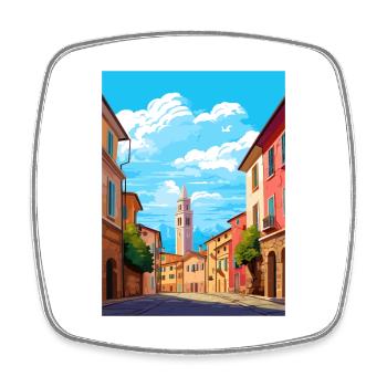Parma Italien Vintage Reiseposter WPA Souvenir - Viereckiger Kühlschrankmagnet - Weiß - Vorne