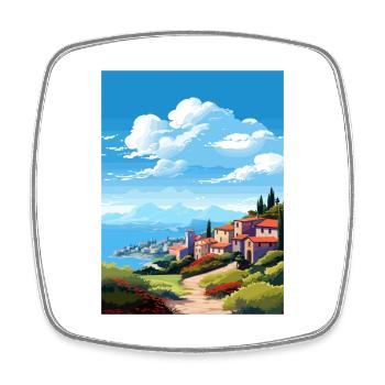 Elba Italien Vintage Reiseposter WPA Souvenir - Viereckiger Kühlschrankmagnet - Weiß - Vorne