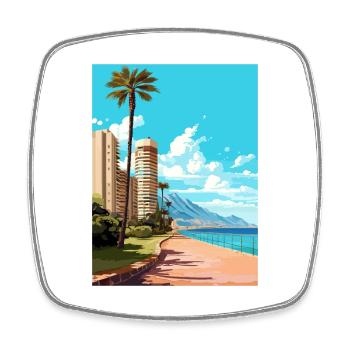 Alicante Spanien Vintage Reiseposter WPA Souvenir - Viereckiger Kühlschrankmagnet - Weiß - Vorne