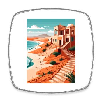 Fuerteventura Spain Vintage Travel Poster Souvenir - Square fridge magnet - white - Front