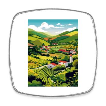 Douro-Tal Portugal Vintage Reiseposter WPA - Viereckiger Kühlschrankmagnet - Weiß - Vorne