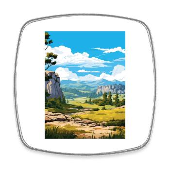 Sierra de Guadarrama Nationalpark Picos Souvenir - Viereckiger Kühlschrankmagnet - Weiß - Vorne
