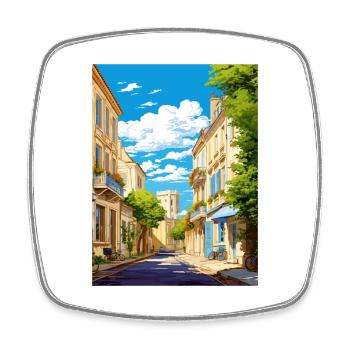 La Rochelle France Vintage voyage affiche Souvenir - Magnet carré - blanc - Devant