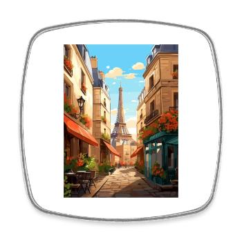 Paris Frankreich Vintage Reiseposter WPA Souvenir - Viereckiger Kühlschrankmagnet - Weiß - Vorne