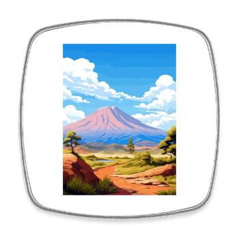 Parc national du Teide Espagne Affiche de voyage Vintage - Magnet carré - blanc - Devant