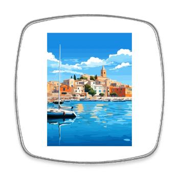 Balearen Spanien Vintage Reiseposter WPA - Viereckiger Kühlschrankmagnet - Weiß - Vorne