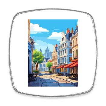 Lille Frankreich Vintage Reiseposter WPA Souvenir - Viereckiger Kühlschrankmagnet - Weiß - Vorne