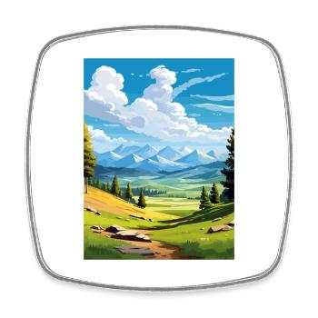 Sierra Nevada Nationalpark Vintage Reiseposter - Viereckiger Kühlschrankmagnet - Weiß - Vorne