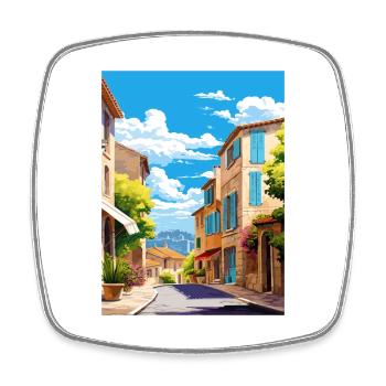 Cassis France Vintage Travel Poster WPA Souvenir - Square fridge magnet - white - Front
