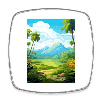 Parc national de la Guadeloupe France affiche de voyage - Magnet carré - blanc - Devant
