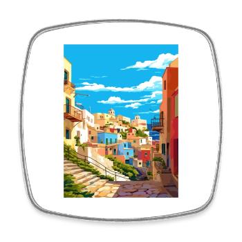 Ponza Italien Vintage Reiseposter WPA Souvenir - Viereckiger Kühlschrankmagnet - Weiß - Vorne