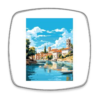 Savonlinna Finlande Vintage voyage affiche Souvenir - Magnet carré - blanc - Devant