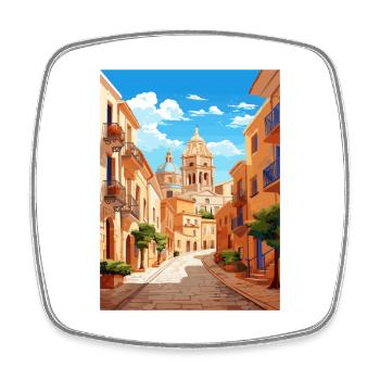 Alicante Spanien Vintage Reiseposter WPA Souvenir - Viereckiger Kühlschrankmagnet - Weiß - Vorne