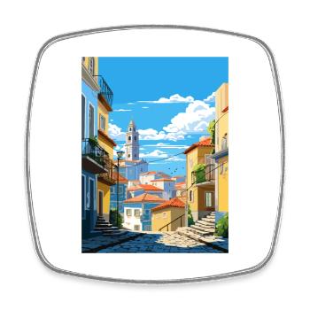 Vila Nova de Gaia Portugal Vintage Reiseposter - Viereckiger Kühlschrankmagnet - Weiß - Vorne