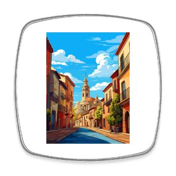 Navarra Spanien Vintage Reiseplakat WPA Souvenir - Viereckiger Kühlschrankmagnet - Weiß - Vorne