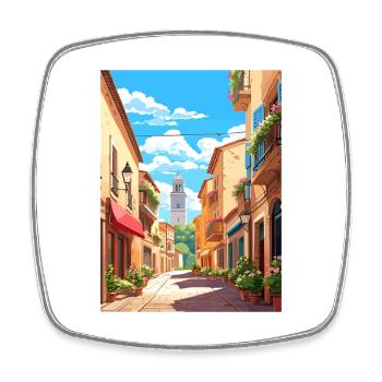 Perpignan Frankreich Vintage Reiseplakat Souvenir - Viereckiger Kühlschrankmagnet - Weiß - Vorne