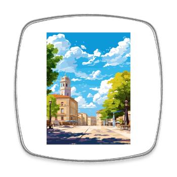 Nimes France Vintage Travel Poster WPA Souvenir - Square fridge magnet - white - Front