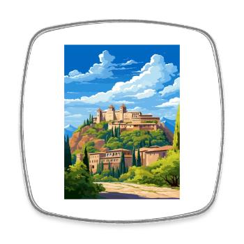 Alhambra Spain Vintage Travel Poster WPA Souvenir - Square fridge magnet - white - Front