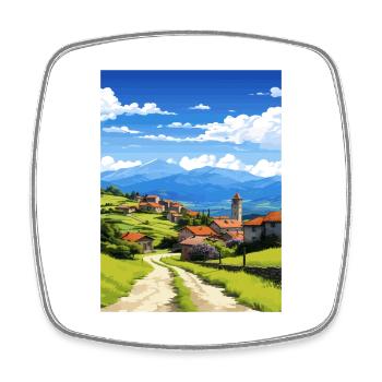 Basque Country Spain Vintage Travel Poster WPA Art - Square fridge magnet - white - Front