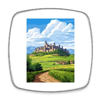 Frankreich Vintage Reiseplakat Souvenir - Viereckiger Kühlschrankmagnet - Weiß - Vorne