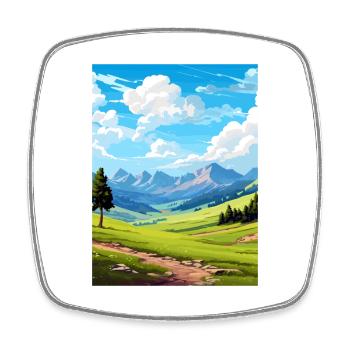 Parc National du Mercantour France Affiche de voyage - Magnet carré - blanc - Devant