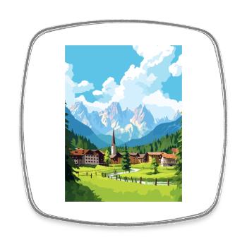 Kranjska Gora Slovénie affiche de voyage vintage WPA - Magnet carré - blanc - Devant