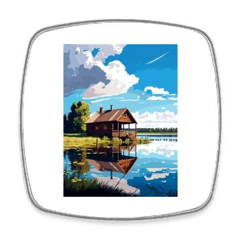 Narew Pologne Vintage voyage affiche WPA Souvenir - Magnet carré - blanc - Devant