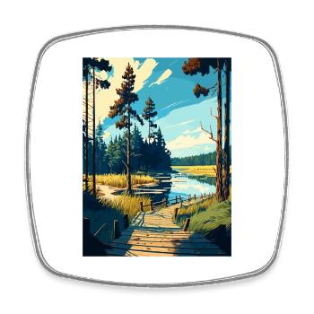 Bory Tucholskie Poland Vintage Travel Poster WPA - Square fridge magnet - white - Front