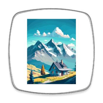 Le Chasseron Falls Suisse Affiche de voyage - Magnet carré - blanc - Devant
