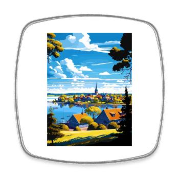 Sigtuna Suède Vintage voyage affiche WPA Souvenir - Magnet carré - blanc - Devant