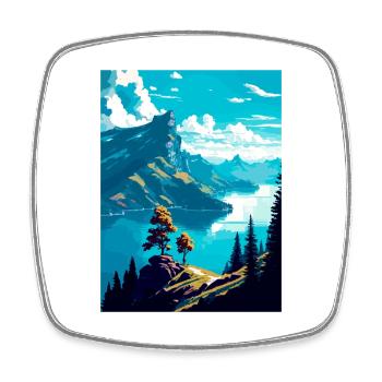 Rigi Suisse Affiche de voyage vintage souvenir - Magnet carré - blanc - Devant