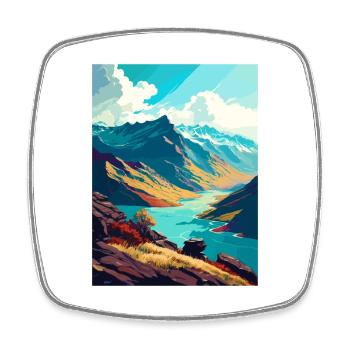 Brienzer Rothorn Schweiz Vintage Reiseposter - Viereckiger Kühlschrankmagnet - Weiß - Vorne